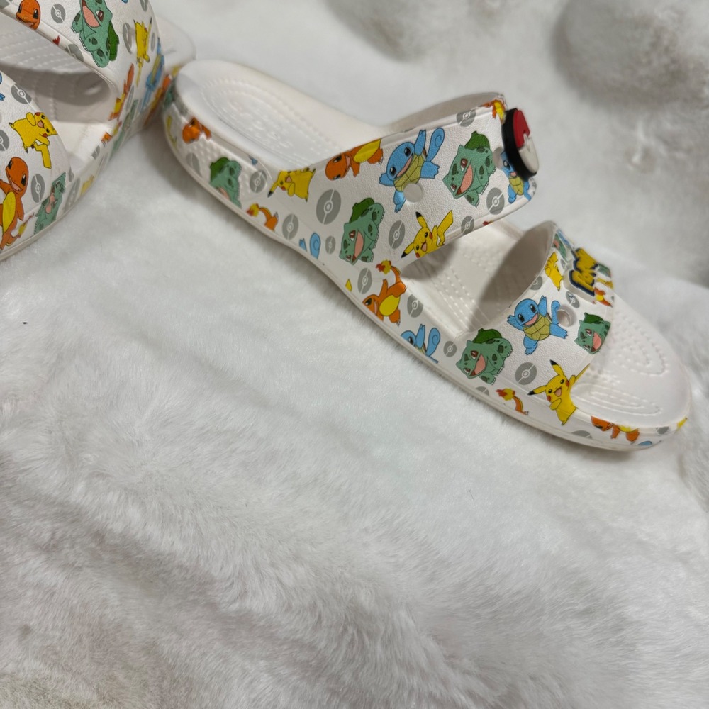 Crocs Classic Pokemon II Sandals White Multi Pikachu Slides Mens 7 Womens 9 - Picture 5 of 8
